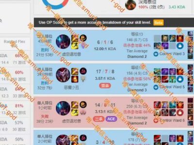 美服LOL晋升钻1陪练