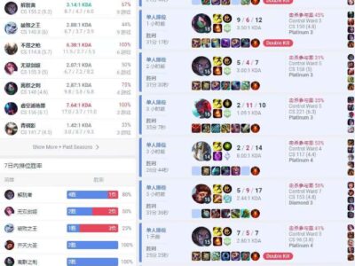 LOL美服钻4-24胜6负/80胜率英雄使用五花八门完结代练订单
